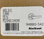 Kwikset 488DL Delta Polished Chrome Dummy Door Lever In. Fixed Price $7.99.