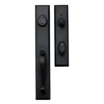 Delaney Entry Door Cordoba Single Cylinder Sandcast Handleset, Aged Black. Fixed Price $249.99.