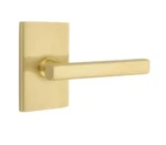 Emtek Freestone Rectangular Rosette Privacy Door Lever Satin Brass Lh. Fixed Price $89.00.