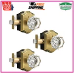 Gobrico 3 Pack Privacy Crystal Glass Door Knobs With Lock,heavy Duty Lockse. Fixed Price $93.13.