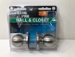 Steel Pro Hall & Closet Ball Satin Nickel Door New SKU:225170. Fixed Price $14.21.
