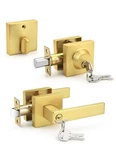 Tinewa Brushed Gold Keyed Alike Front/exterior Door Lever With Single Cylinde.... Fixed Price $144.94.