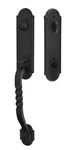 Emtek Monolithic Handleset San Carlos Grip Jamestown Knob Flat Black Steel. Fixed Price $299.00.