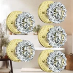 Glass Door Knobs With Lock, Gold Satin Brass Crystal Interior For Pri. Fixed Price $297.88.
