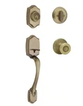 Kwikset Belleview Antique Brass Single Cylinder Door Handleset With Tylo Knob. Fixed Price $44.99.