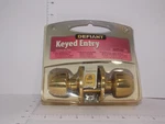 Defiant Keyed Entry Goldtone Door Knob - 2 Keys Mdl.# 154 709 Sealed New. Fixed Price $19.95.