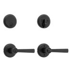 Kwikset Trafford Front Door Lock Handle Deadbolt Combo Set, Matte Black, .... Fixed Price $111.37.