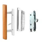 Hausun Sliding Glass Door Handle Set Oak Wood Interior White. Fixed Price $45.82.