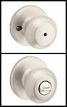 Case Of Kwikset Round Cove Privacy Satin Nickel Door Knob 300CV 93001-930. Fixed Price $350.00.
