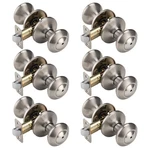 6 Pack Door Knobs Interior, Bathroom For Privacy & Bedroom, Brushed.... Fixed Price $69.62.