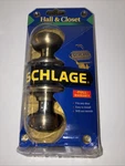 Schlage Brass Door Knob Hall & Closet Non-locking Interior New. Fixed Price $14.00.