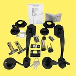 Gua Oyh Front Door Handles 2PK - Matte Black. Fixed Price $40.52.