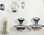 Emtek 7201 Jamestown Door Knob Set Satin Steel. Fixed Price $109.88.