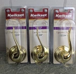 Kwikset (3) Tustin Inactive Right Door Lever Handle 788TNL Cp Brass. Fixed Price $27.99.