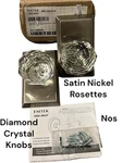 Emtek 8521CKUS15 Non-turning Two-sided Dummy Door Knob Set Satin Nickel Crystal. Fixed Price $79.99.