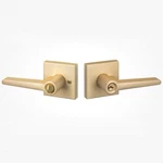 Sure-loc BS107-SQ Basel Single Cylinder Keyed Entry Door Lever Satin Brass. Fixed Price $42.00.
