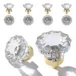 Crystal Knobs For Drawers 8 Pack Brushed Gold Glass Knob, Vintage Cabinet Ant.... Fixed Price $40.46.