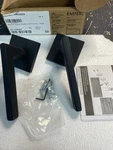 Emtek 5050HLOUS19RH Helios Right Non-turn Dummy Lever Set With Square Rose, Blac. Fixed Price $117.99.