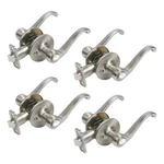 Scroll Privacy Brass Door Lever Satin Nickel 4 Pack. Fixed Price $107.65.