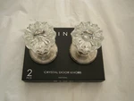 Bino 2 Ribbed Crystal Door Knobs Chrome Nickel-nib. Fixed Price $43.99.
