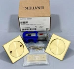 Emtek 2134US4 Square Tubular 2-1/2" Passage Pocket Door Pull Satin Brass. Fixed Price $45.92.