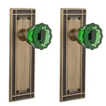 Nostalgic Warehouse Mission Plate Double Dummy Emerald Glass Antique Brass. Fixed Price $99.95.