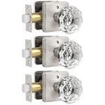 Orger Vintage Crystal Octagon Privacy Door Knobs - Satin Nickel 3 Pack. Fixed Price $69.37.