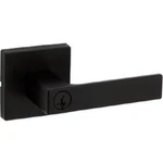 (2)-KWIKSET Singapore Square Keyed Entry Lever Smartkey, Matte Black 97402-912. Fixed Price $156.39.