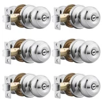 Probrico Interior Door Knobs Polished Chrome Lock Bedroom Privacy Handles 6 Pack. Fixed Price $83.32.