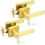 Probrico Entry Door Levers Gold With Different Keys, Heavy Duty Hardware For Ext. Fixed Price $83.52.