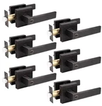6 Pack Matte Black Keyless Interior Privacy Door Handles Levers Heavy Duty. Fixed Price $65.00.