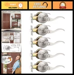 5 Pack Satin Nickel Privacy Door Levers - Modern Interior Knobs For Bedroom & Ba. Fixed Price $89.99.