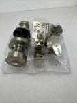 Kwikset Pismo Rose Entry Lever & Single Cylinder Deadbolt Satin Nickel 99910-069. Fixed Price $27.00.