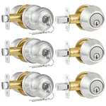 Plustool 3 Pack Entry Door Lock And Single Cylinder Deadbolt Combo Set, Keyed.... Fixed Price $55.28.