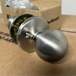 (90) Kwikset Polo Passage Door Knob Round Satin Nickel 92001-556. Fixed Price $728.00.