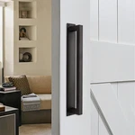 Barn Door Handle, 12" Rustic Pull Heavy Duty, Matte Black Square. Fixed Price $35.37.