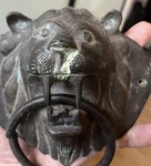 One Of Kind Antique Brass Lion Head Door Knocker Bronze 6.5X5.5 Inch. Fixed Price $70.00.
