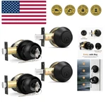 Black Keyed Alike Entry Knobs Front Door Exterior Lockset And Single Cy.... Fixed Price $72.55.