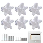 6 Pack Cabinet Handles White Ceramic Drawer Knobs Starfish Shape Cupboard Dre.... Fixed Price $22.49.
