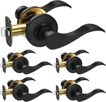 Ticonn Matte Black Door Lever 5-PACK Traditional Wave Style Passage Handle. Fixed Price $44.99.