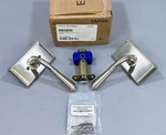 Emtek Turino Brass Modern Passage Leverset Satin Nickel - 810TUS15. Fixed Price $96.72.