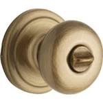 (2)-KWIKSET Signature Series Antique Brass Bed & Bath Privacy Door Knob 730J 5CP. Fixed Price $67.59.