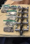 (6) Callan Nickel Passage Lever Door Handles With Hinges. Fixed Price $10.00.