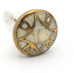 Mother Of Pearl Oyster Shell W/gold Pull Knob Door Drawer Cabinet Hardware 1.5"D. Fixed Price $9.55.