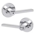 Kwikset 300CSLRDT-26 Casey Privacy Door Lever With Round Rose, Chrome. Fixed Price $32.00.