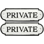 Auldhome Cast Iron Private Signs (2-PACK); Rustic Style Restricted Area Door .... Fixed Price $22.20.