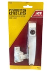Ace 5414768 White Pushbutton Keyed Latch For 3/4"-1 1/4" Thick Doors. Fixed Price $24.95.