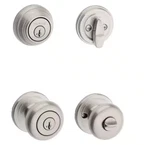 Kwikset Juno Satin Nickel Entry Door Knob & Deadbolt Smartkey Security. Fixed Price $32.99.