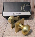 Of 2, Gold Interior Passage Door Knobs Non-locking Hall & Closet Satin Brass. Fixed Price $33.99.
