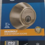Brinks Deadbolt Antique Brass Keyed One Side For Exterior Doors. Fixed Price $28.00.